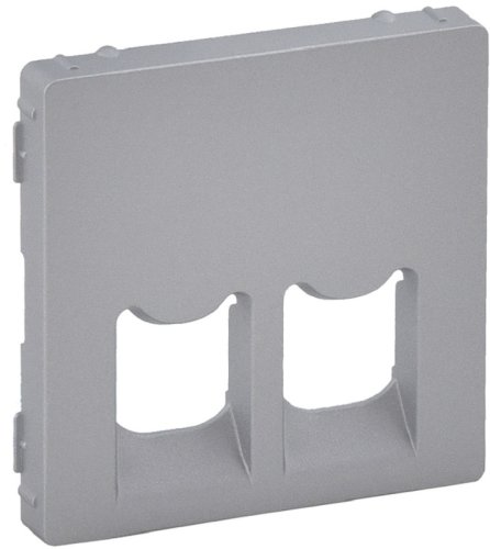 Лицевая панель Legrand Valena Life для 2-м. розетки RJ11/RJ45 алюминий картинка